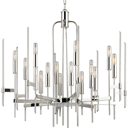 Bari Chandelier by Hudson Valley. Made from brass in a modern style.