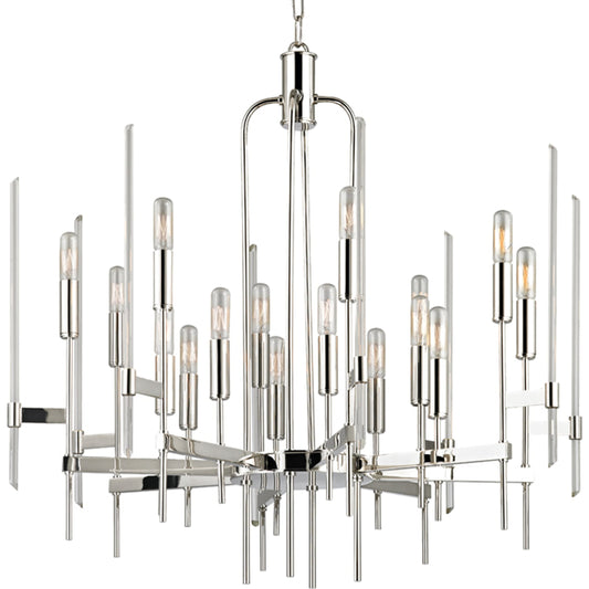 Bari Chandelier by Hudson Valley. Made from brass in a modern style.