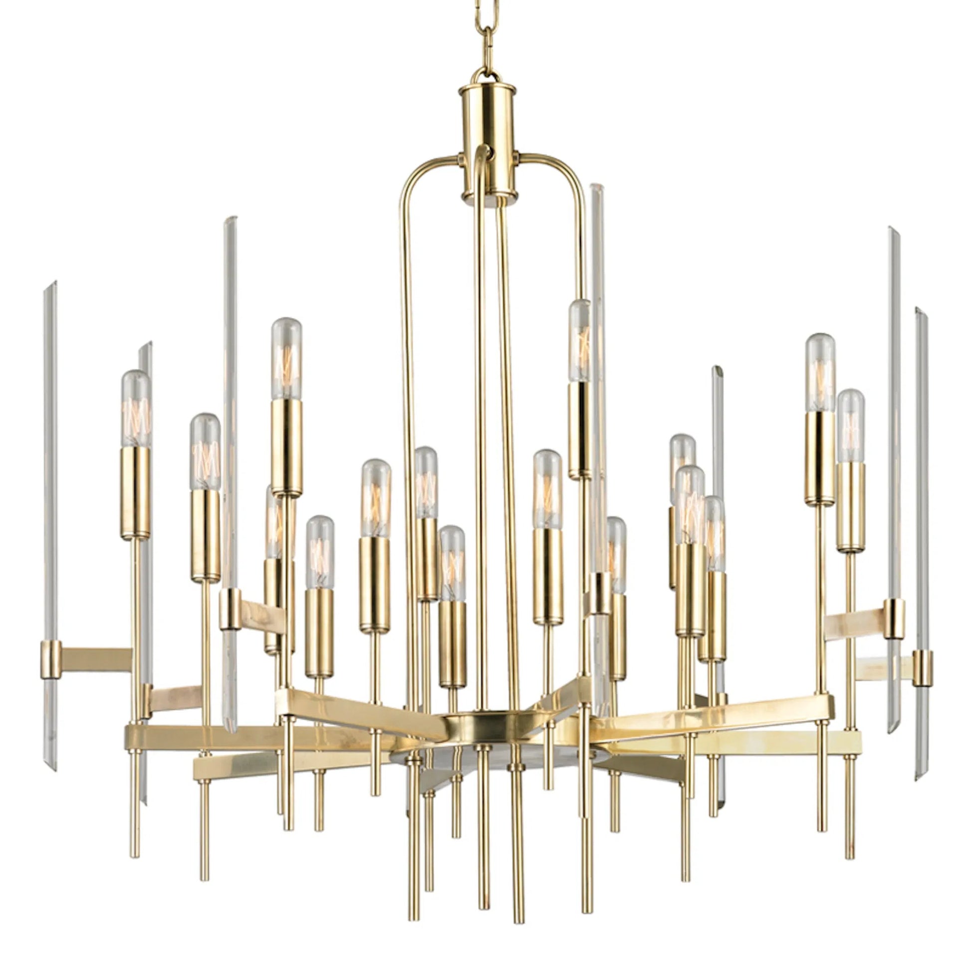 Bari Chandelier by Hudson Valley. Made from brass in a modern style.