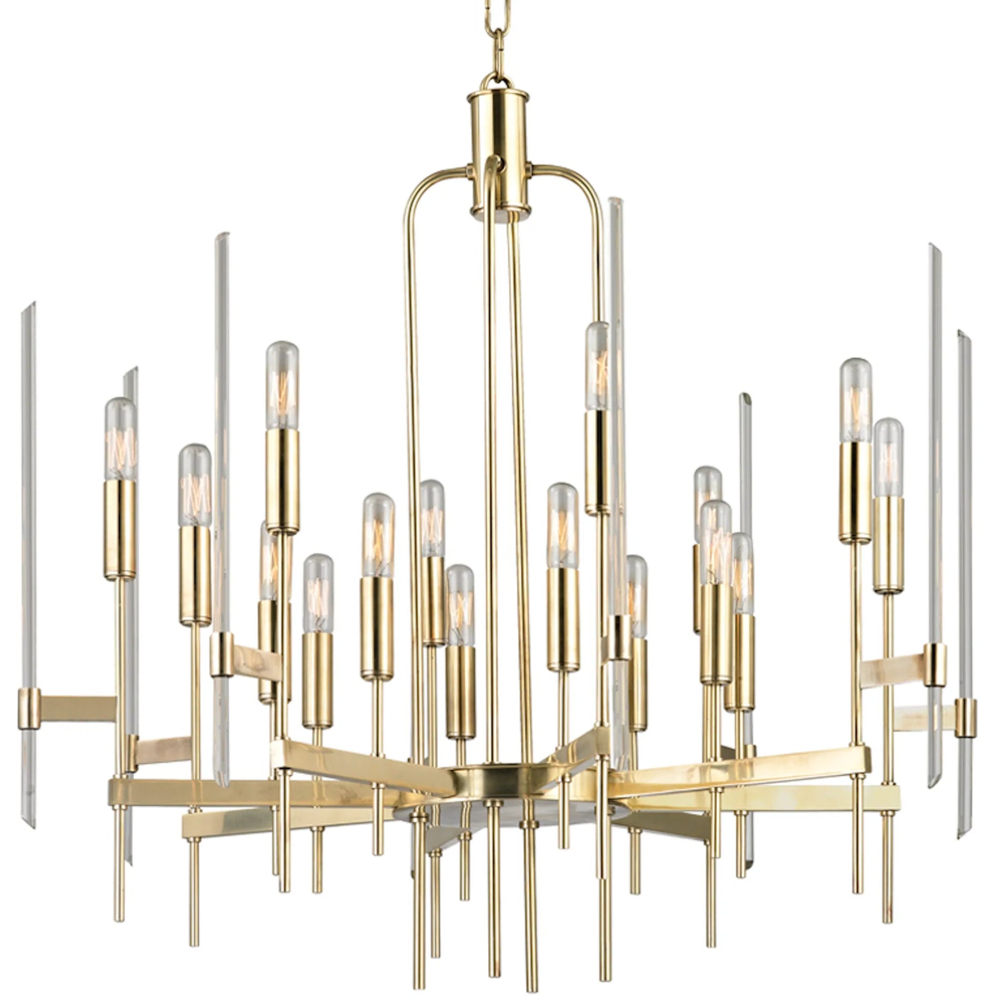 Bari Chandelier by Hudson Valley. Made from brass in a modern style.