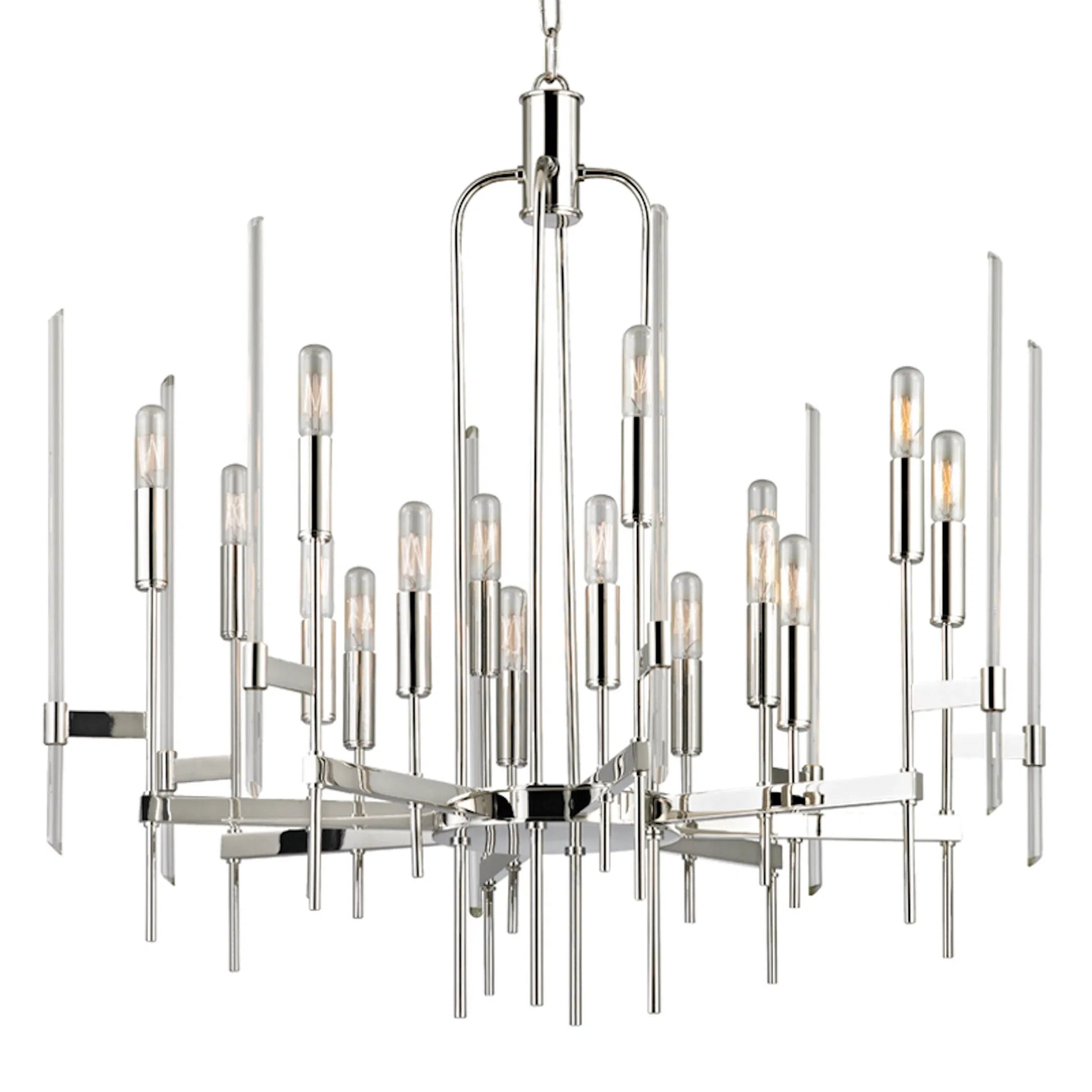 Bari Chandelier by Hudson Valley. Made from brass in a modern style.