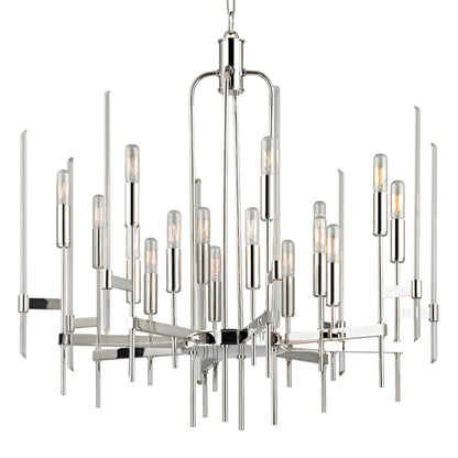 Bari Chandelier by Hudson Valley. Made from brass in a modern style.