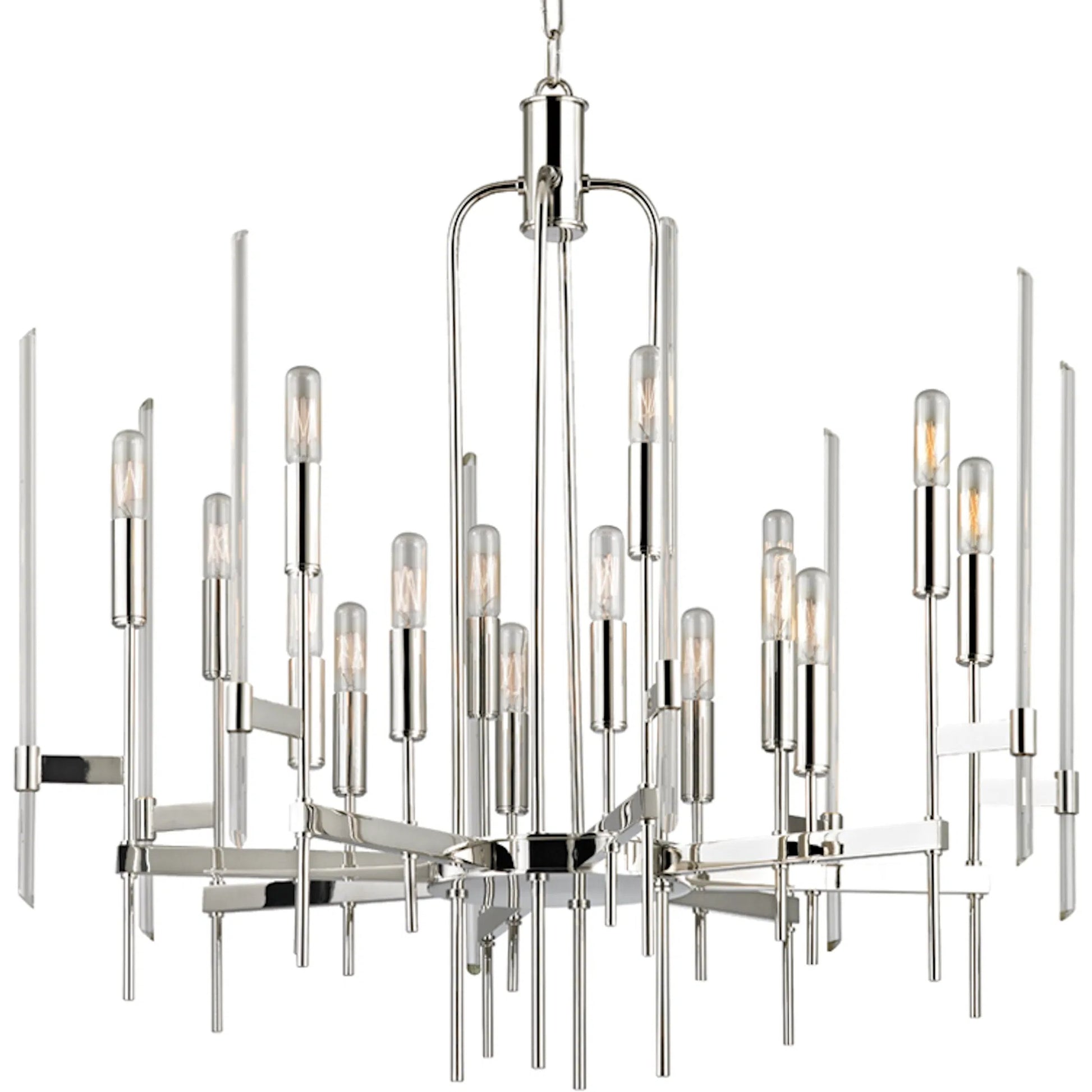 Bari Chandelier by Hudson Valley. Made from brass in a modern style.