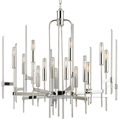 Bari Chandelier by Hudson Valley. Made from brass in a modern style.
