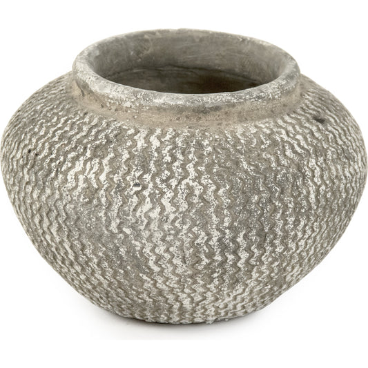 Distressed Cement Vase by Zentique in distressed gray and cement. Made from cement in a eclectic & global style.