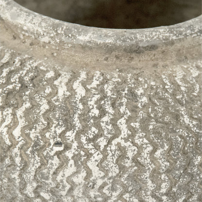 Distressed Cement Vase by Zentique in distressed gray and cement. Made from cement in a eclectic & global style.