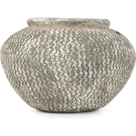 Distressed Cement Vase by Zentique in distressed gray and cement. Made from cement in a eclectic & global style.