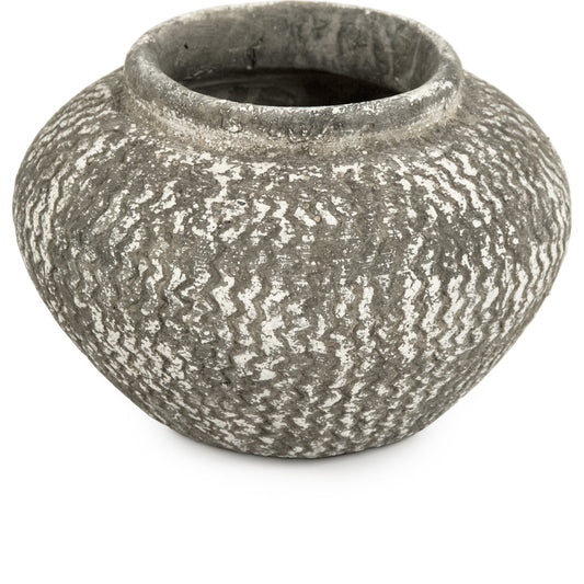 Distressed Cement Vase by Zentique in distressed gray and cement. Made from cement in a eclectic & global style.
