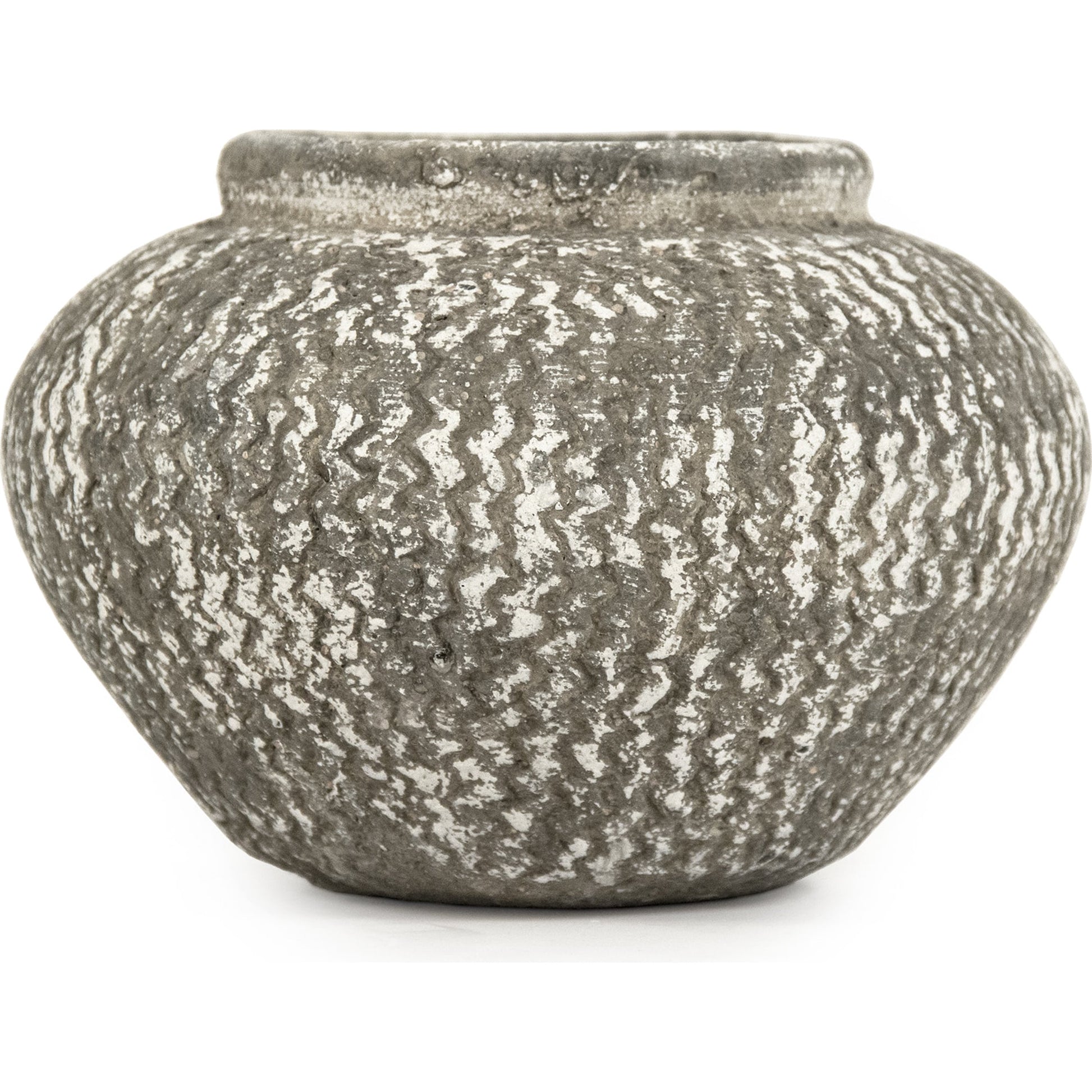 Distressed Cement Vase by Zentique in distressed gray and cement. Made from cement in a eclectic & global style.