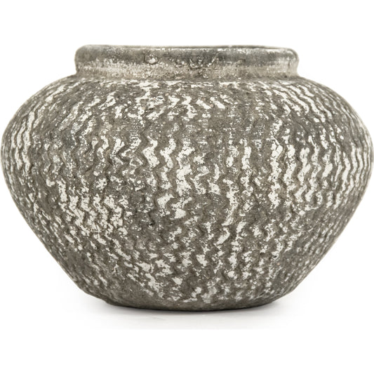 Distressed Cement Vase by Zentique in distressed gray and cement. Made from cement in a eclectic & global style.
