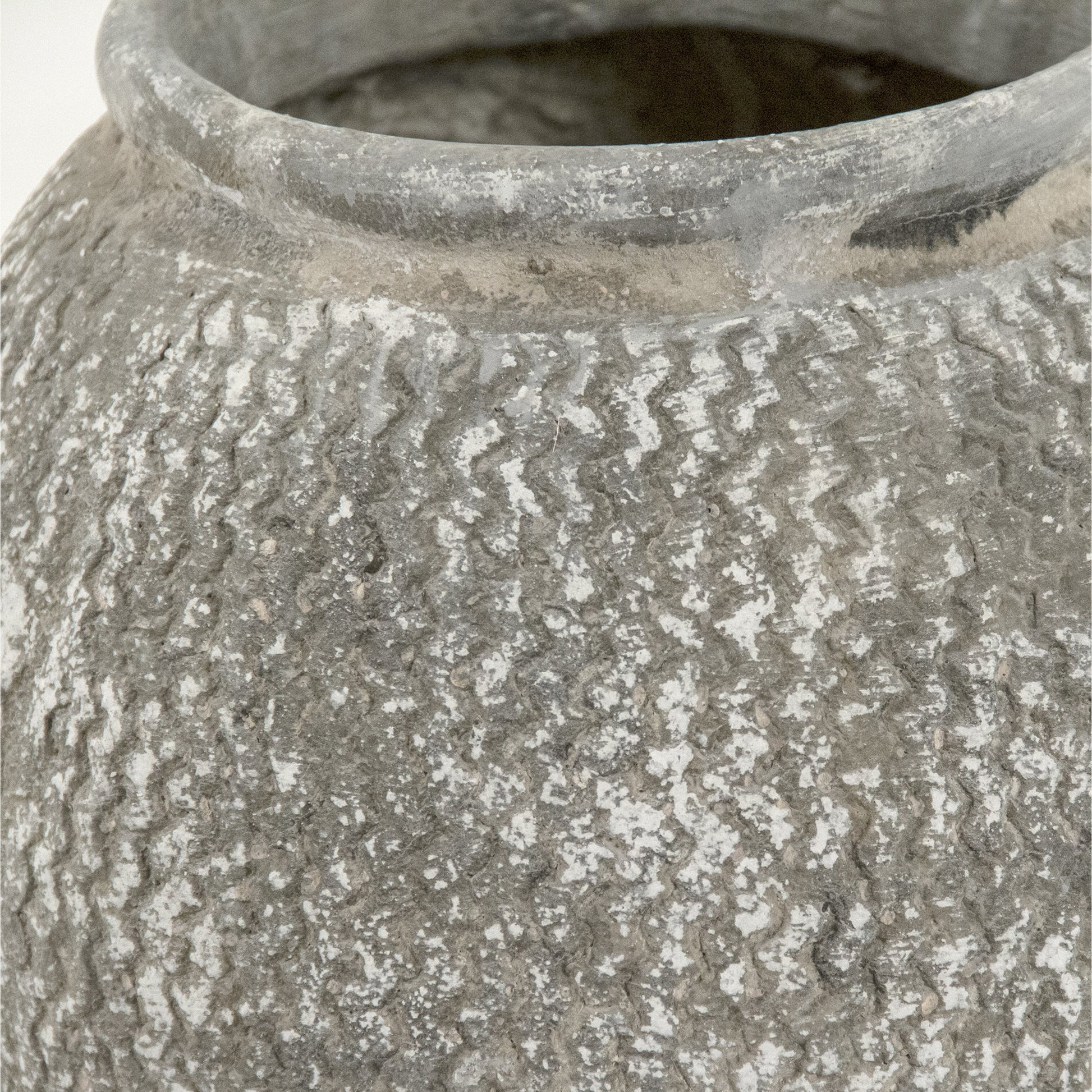 Distressed Cement Vase by Zentique in distressed gray and cement. Made from cement in a eclectic & global style.