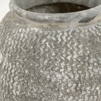 Distressed Cement Vase by Zentique in distressed gray and cement. Made from cement in a eclectic & global style.