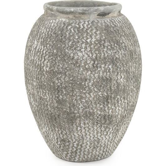 001 SR-900178 | Additional Silo | Distressed Cement Vase by Zentique in distressed gray and cement. Made from cement in a eclectic & global style.