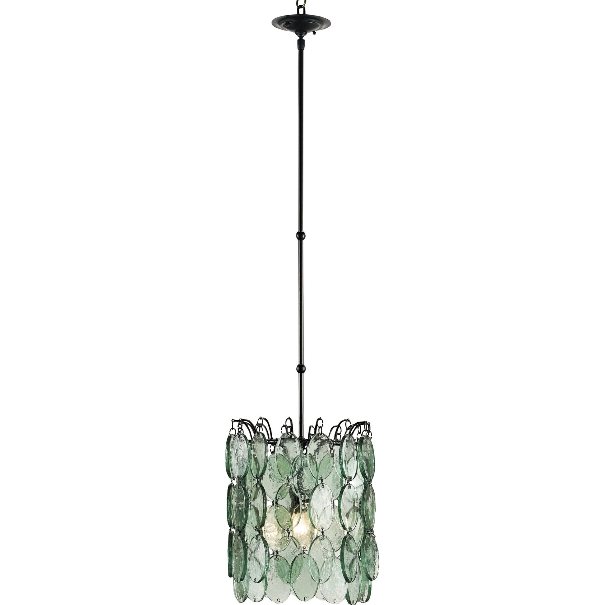Airlie Pendant by Currey and Company in satin black. Made from wrought iron, glass in a eclectic & global style.