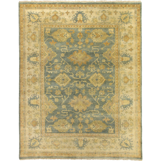 Antique Weave Oushak 9934 Rug by Exquisite Rugs in cobalt, ivory. Made from new zealand wool in a unique style.