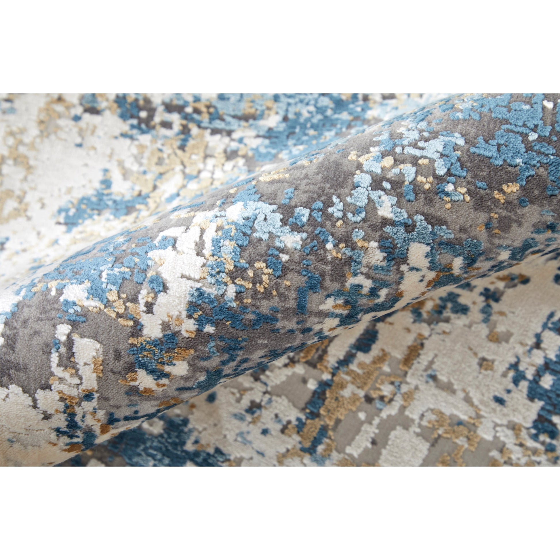 Cadiz Rug - 3891F by Feizy in ivory, tan, blue. Made from viscose, acrylic in a unique style.