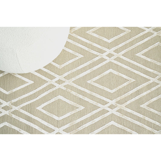 Metro Velvet 9959 Rug by Exquisite Rugs in light beige. Made from new zealand wool, viscose in a unique style.