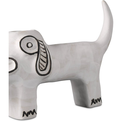 Spot the Dog by Currey and Company in washed white, black. Made from porcelain in a eclectic & global style.