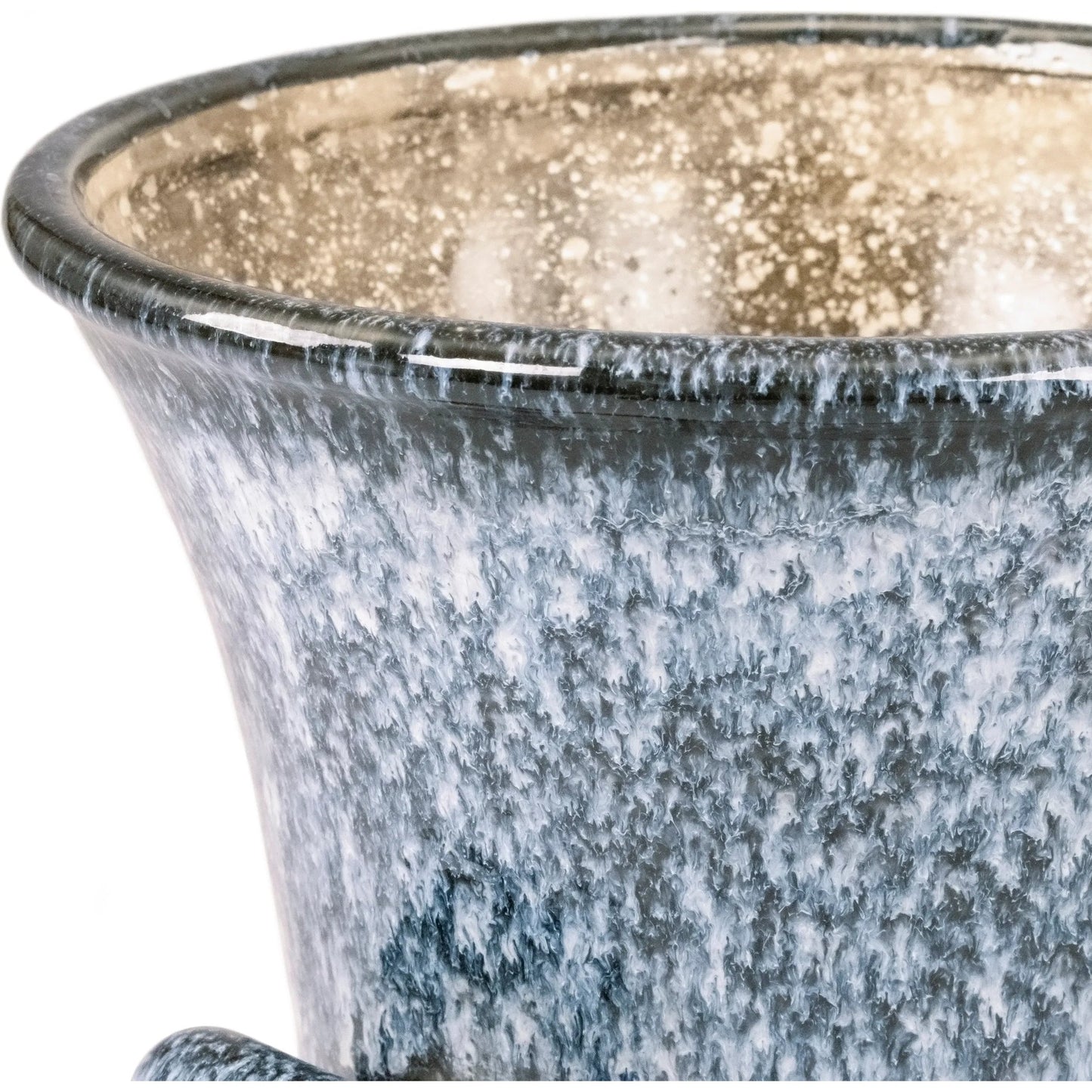 006 SI-2448741,SI-2448742 | Closeup | Distressed Blue Pitcher by Zentique in blue drip texture. Made from ceramic in a traditional style.