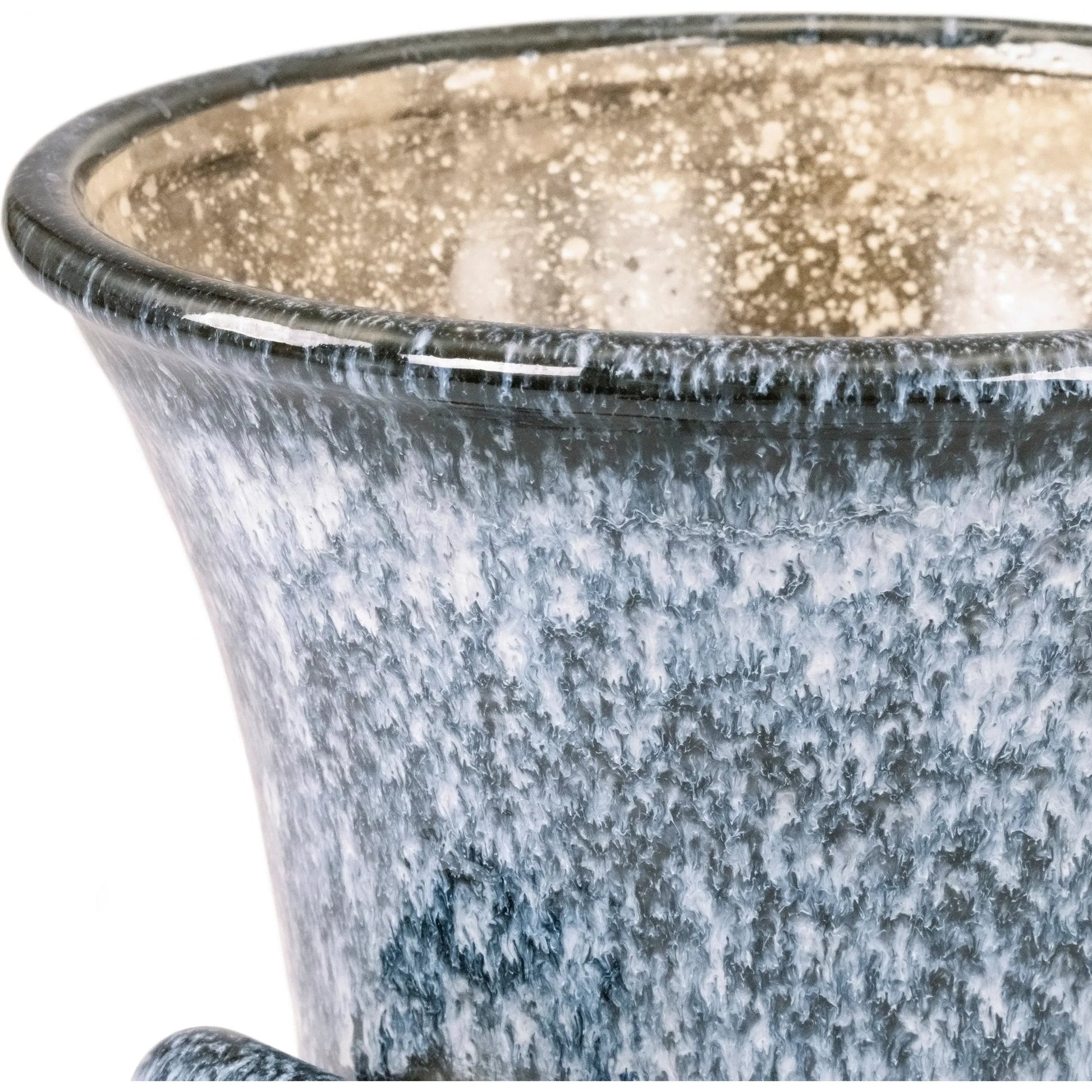 Distressed Blue Pitcher by Zentique in blue drip texture. Made from ceramic in a traditional style.