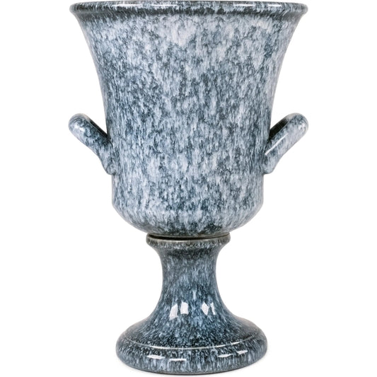 Distressed Blue Pitcher by Zentique in blue drip texture. Made from ceramic in a traditional style.