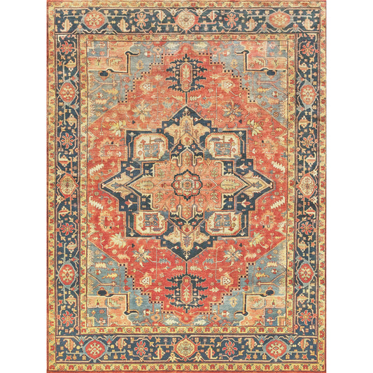 Antique Weave Serapi 9971 Rug by Exquisite Rugs in rust, blue. Made from new zealand wool in a unique style.