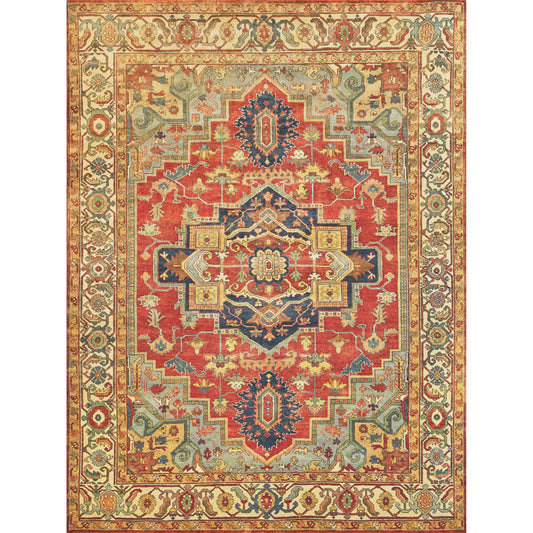 Antique Weave Serapi 9972 Rug by Exquisite Rugs in rust, blue. Made from new zealand wool in a unique style.