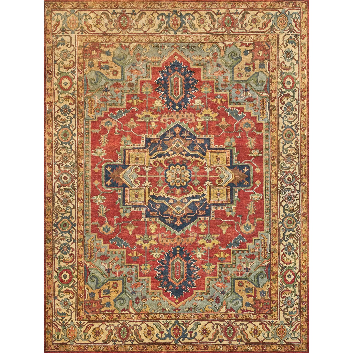 000 SI-2385793 | Primary Silo | Antique Weave Serapi 9972 Rug by Exquisite Rugs in rust, blue. Made from new zealand wool in a unique style.