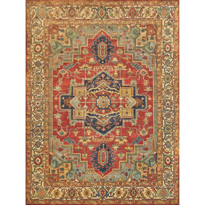 Antique Weave Serapi 9972 Rug by Exquisite Rugs in rust, blue. Made from new zealand wool in a unique style.