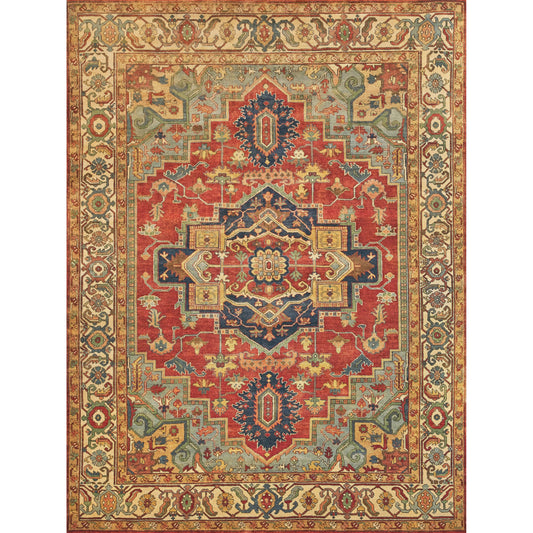 Antique Weave Serapi 9972 Rug by Exquisite Rugs in rust, blue. Made from new zealand wool in a unique style.