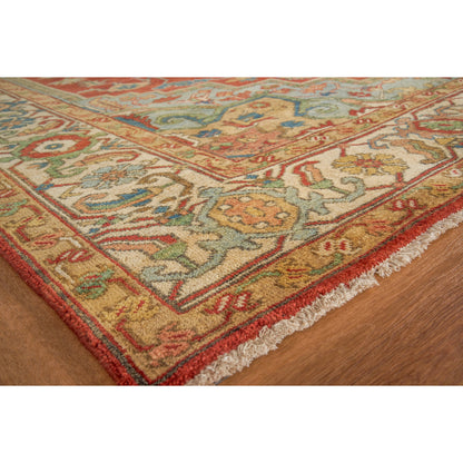 Antique Weave Serapi 9972 Rug by Exquisite Rugs in rust, blue. Made from new zealand wool in a unique style.