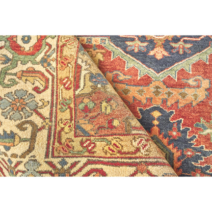 Antique Weave Serapi 9972 Rug by Exquisite Rugs in rust, blue. Made from new zealand wool in a unique style.