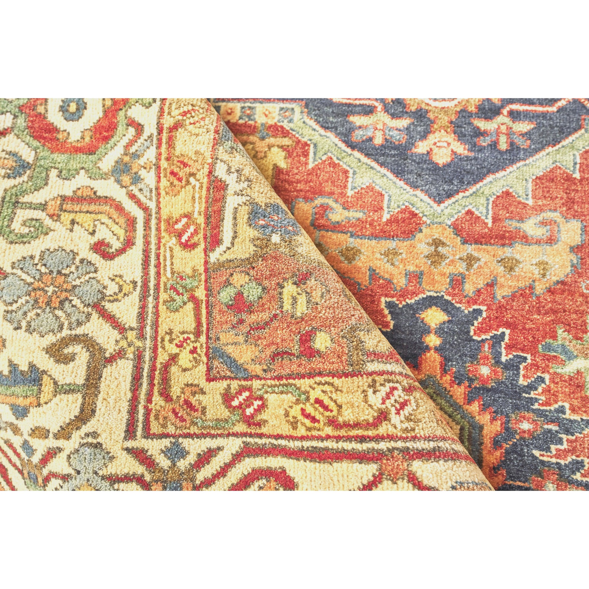 Antique Weave Serapi 9972 Rug by Exquisite Rugs in rust, blue. Made from new zealand wool in a unique style.