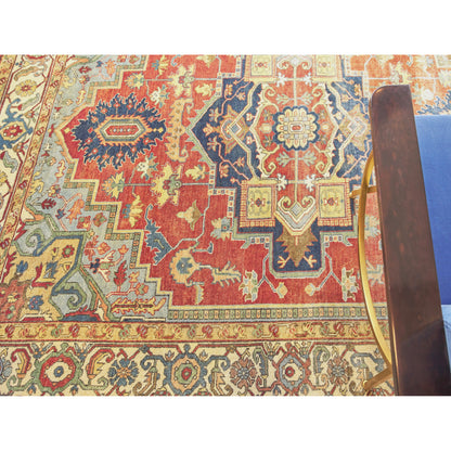 Antique Weave Serapi 9972 Rug by Exquisite Rugs in rust, blue. Made from new zealand wool in a unique style.