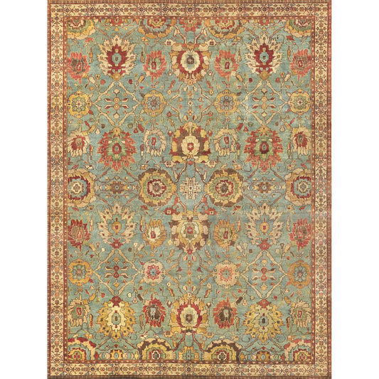 Antique Weave Serapi 9973 Rug by Exquisite Rugs in light blue, ivory. Made from new zealand wool in a unique style.