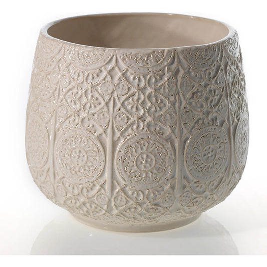 Francis Pot by Accent Decor in white. Made from ceramic in a traditional style.