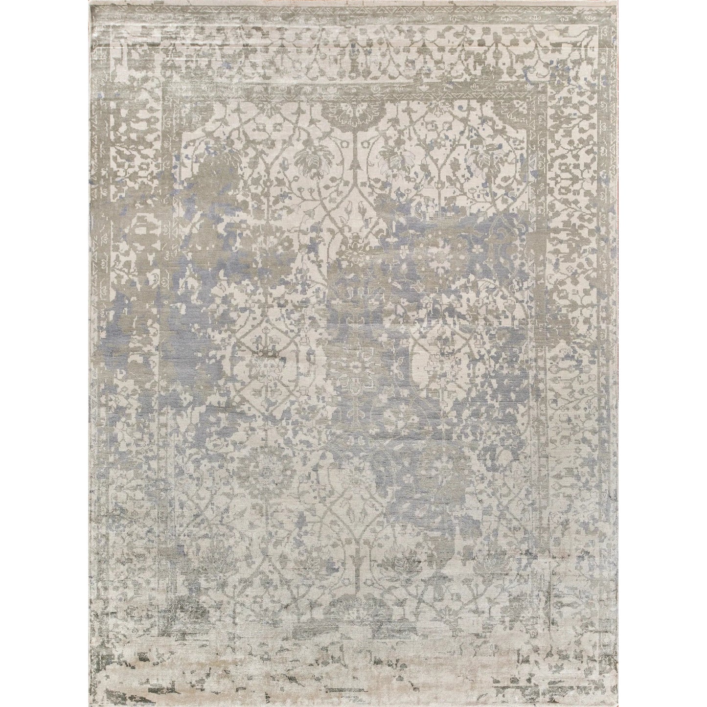 001 SI-2222882,SI-2222883,SI-2222885,SI-2222886,SI-2385795,SI-2385796 | Primary Silo | Antique Weave Bamboo Area Rug by Exquisite Rugs in silver. Made from bamboo silk in a unique style.