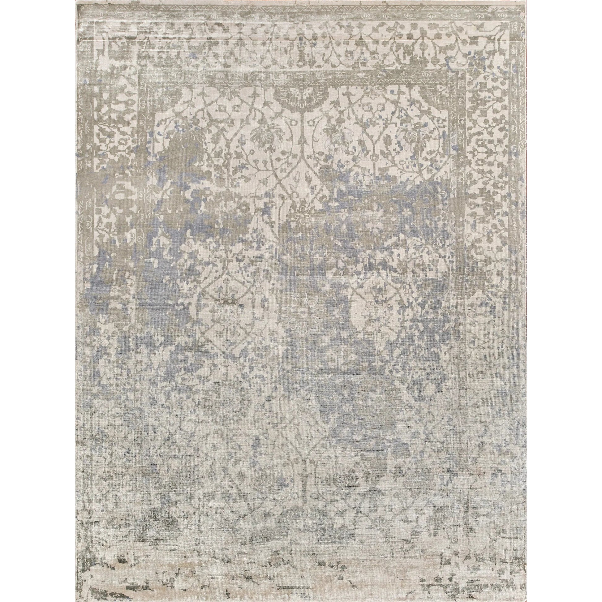 Antique Weave Bamboo Area Rug by Exquisite Rugs in silver. Made from bamboo silk in a unique style.