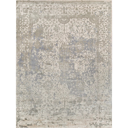 Antique Weave Bamboo Area Rug by Exquisite Rugs in silver. Made from bamboo silk in a unique style.