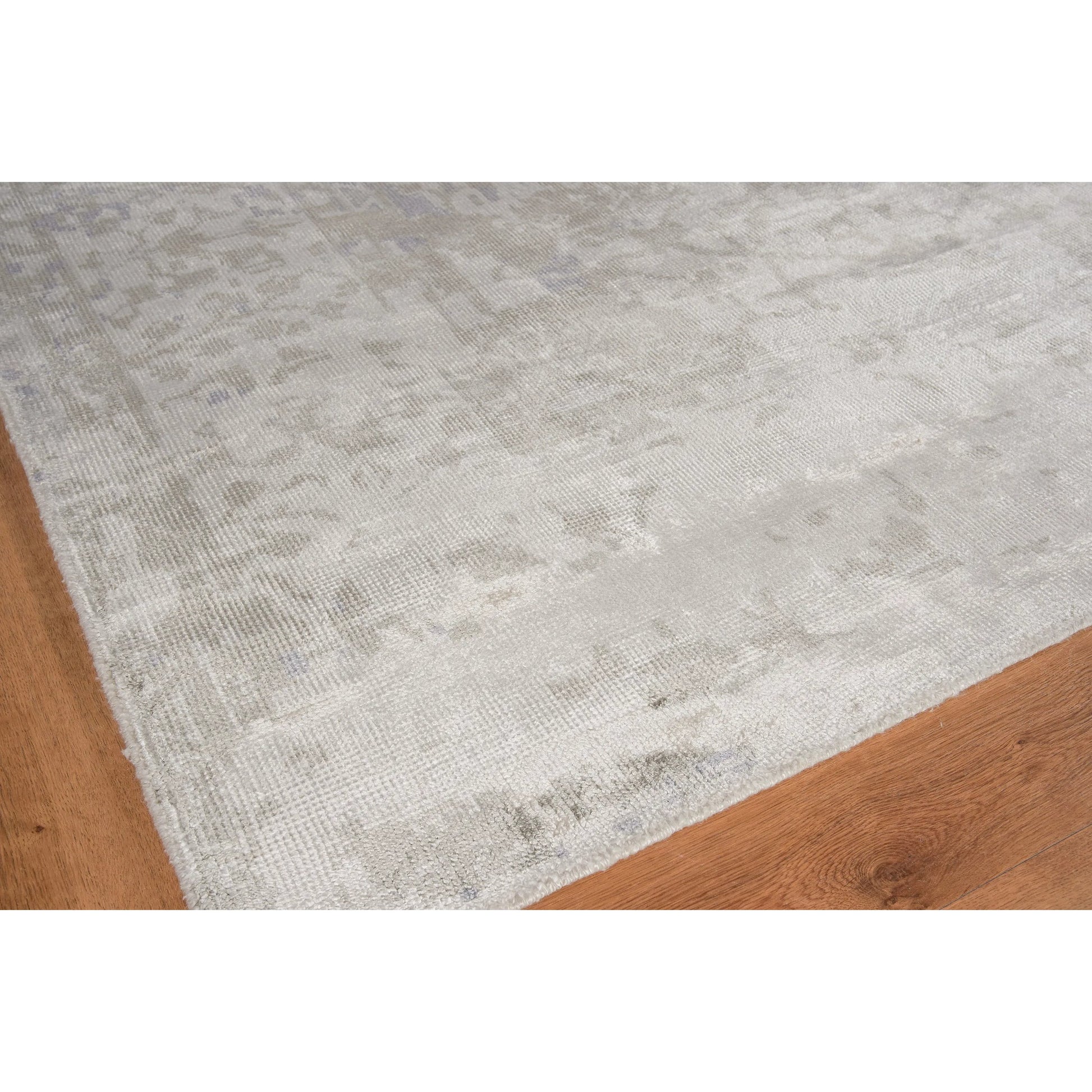 Antique Weave Bamboo Area Rug by Exquisite Rugs in silver. Made from bamboo silk in a unique style.