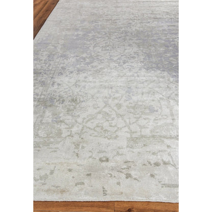 Antique Weave Bamboo Area Rug by Exquisite Rugs in silver. Made from bamboo silk in a unique style.
