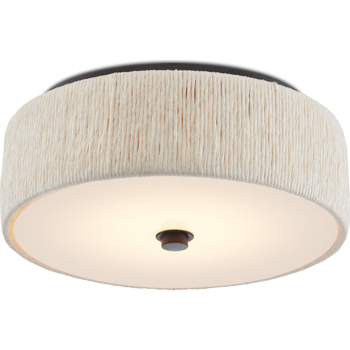 002 SI-1894617 | Additional Silo | Tyrone Flush Mount by Currey and Company in natural, black. Made from wrought iron, paper twine, acrylic in a modern style.