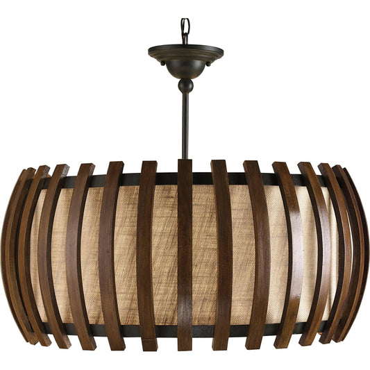 Dado Semi-Flush by Currey and Company in old iron, polished fruitwood. Made from iron, wood in a modern style.