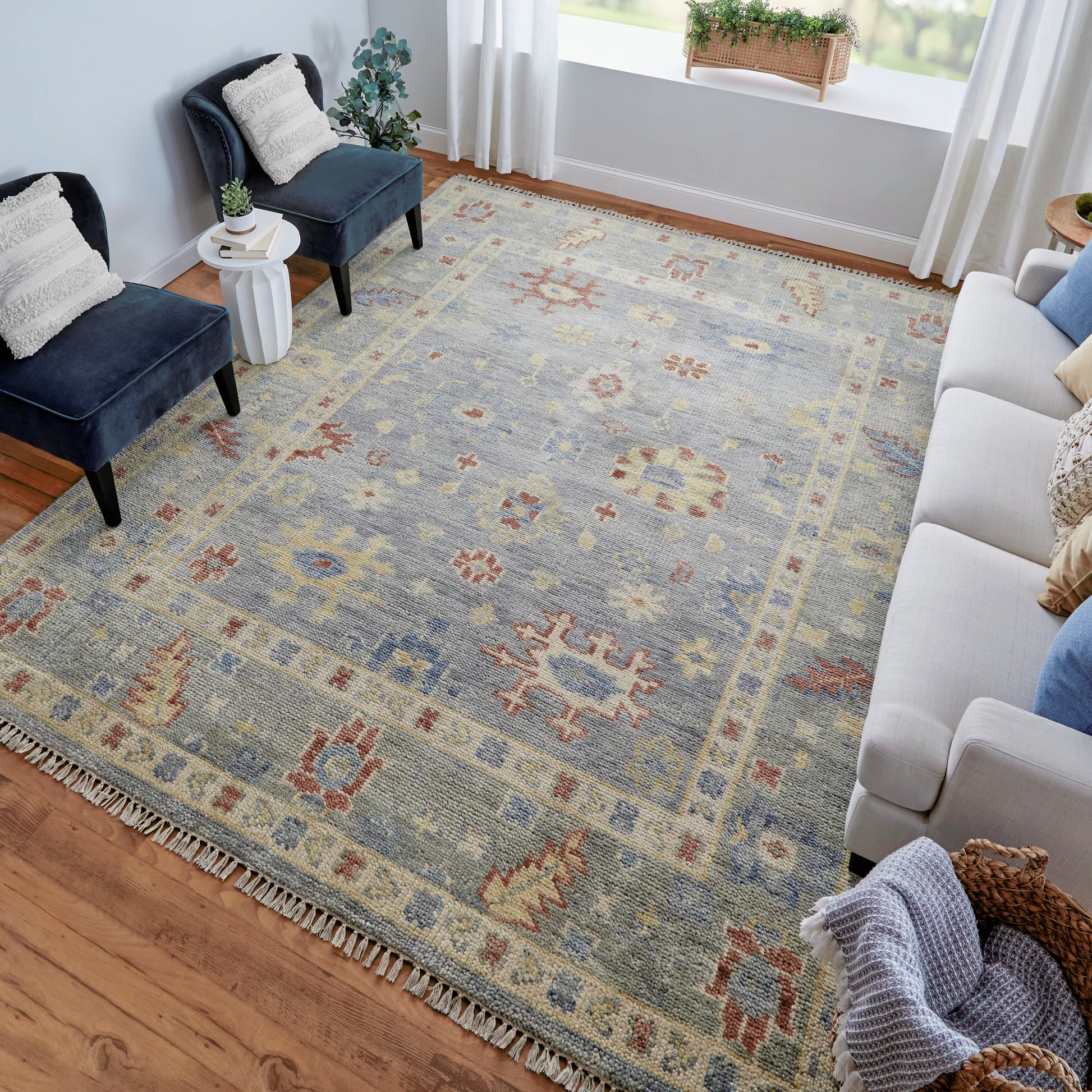 Fillmore Traditional & Botanical Rug - FIL6954F by Feizy in blue, taupe, gray. Made from wool in a unique style.