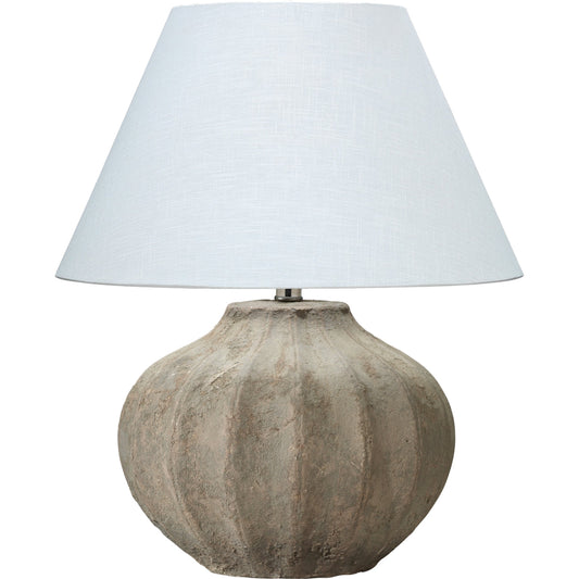 Clamshell Table Lamp by Jamie Young in sand. Made from ceramic in a coastal style.