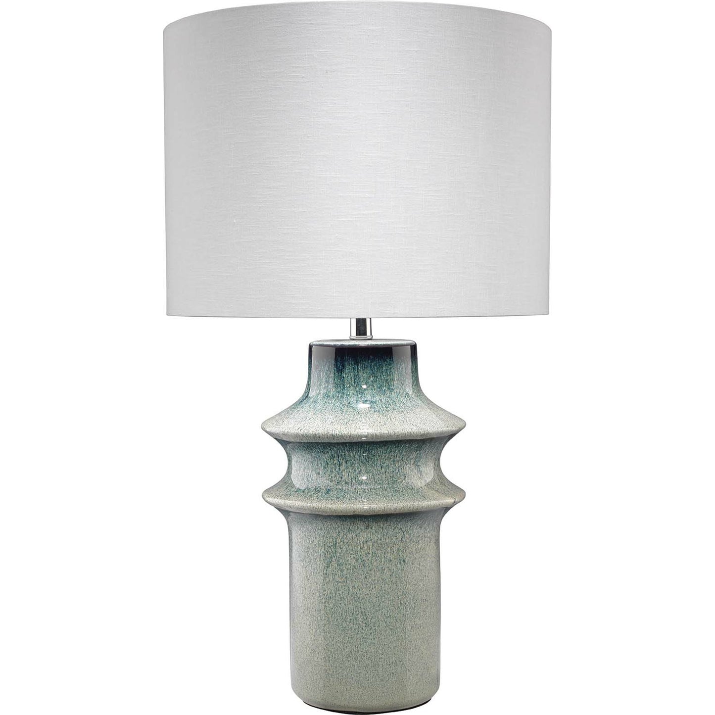 001 SR-819640 | Primary Silo | Cymbals Table Lamp by Jamie Young in blue reactive glaze. Made from ceramic in a eclectic & global style.