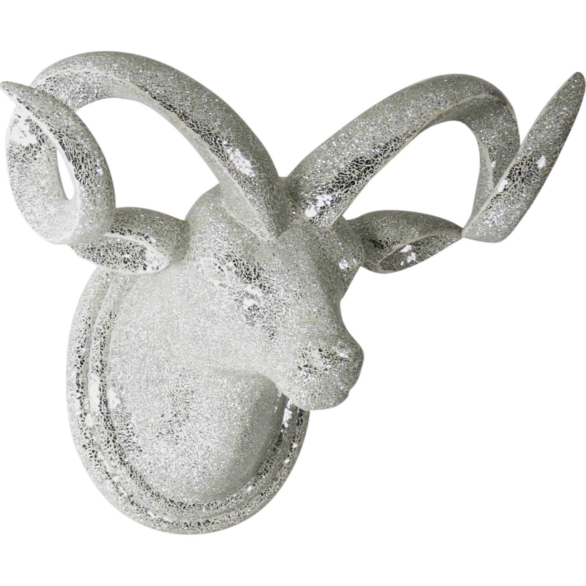 Bull Head Wall Art by Zentique in reflective and fiberglass. Made from fiberglass in a rustic style.
