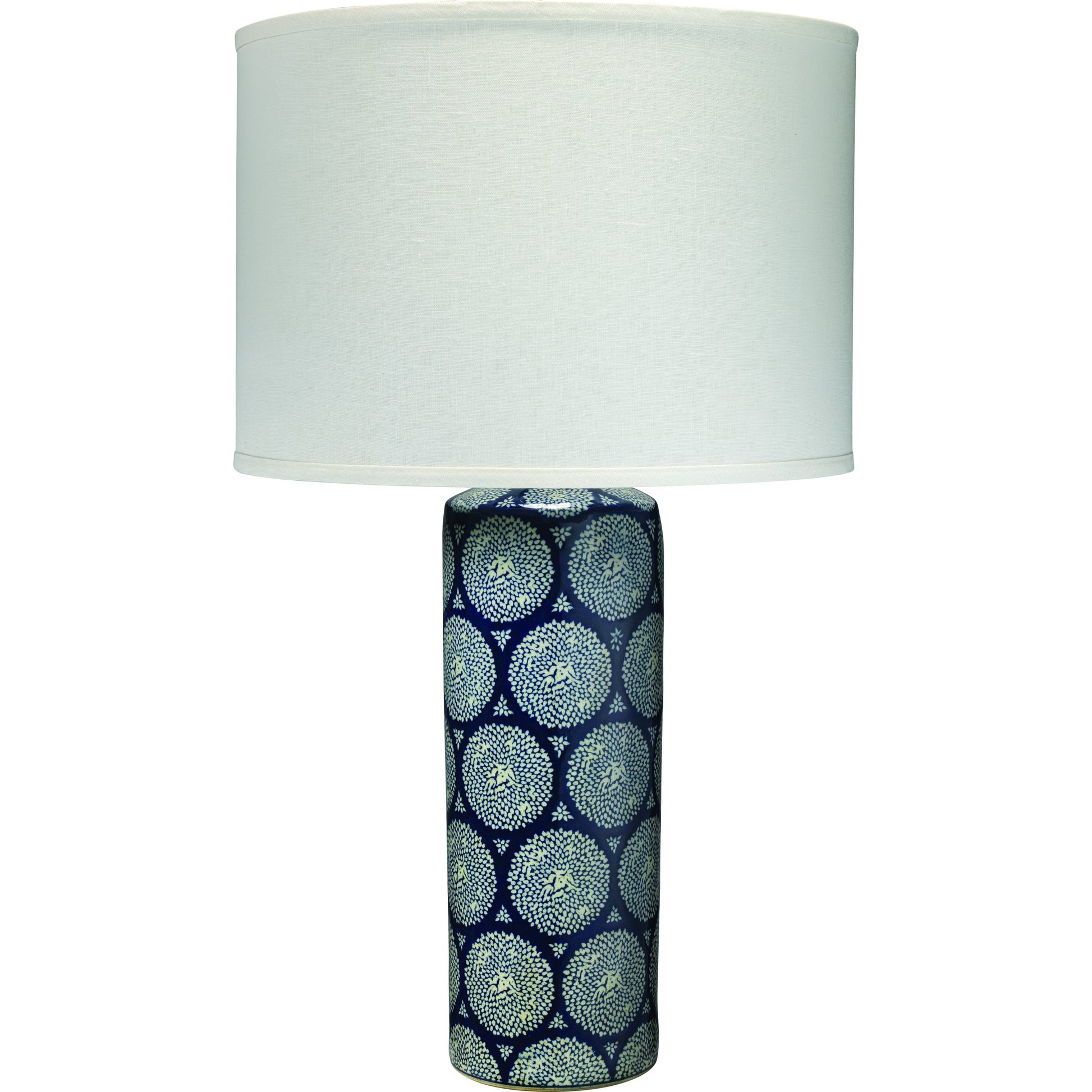 Neva Table Lamp by Jamie Young in blue. Made from ceramic in a transitional style.