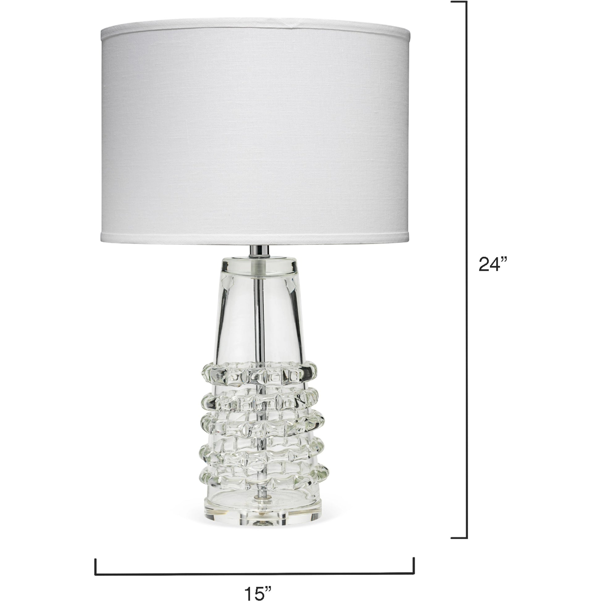 Ribbon Table Lamp by Jamie Young in clear glass. Made from glass in a modern style.