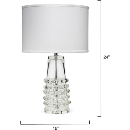 Ribbon Table Lamp by Jamie Young in clear glass. Made from glass in a modern style.
